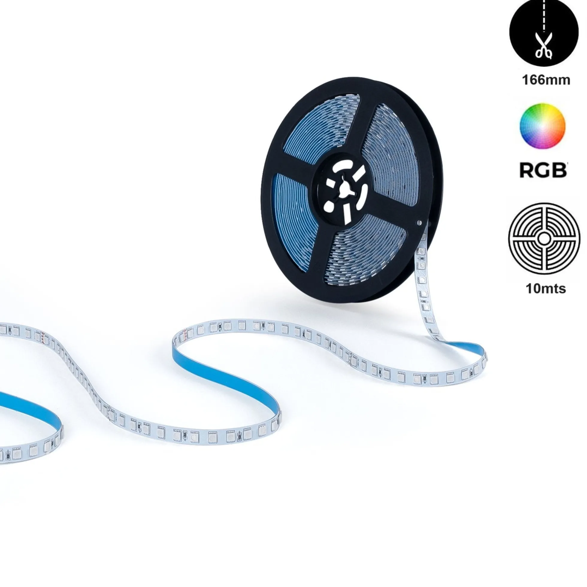 Tira LED 48V DC - RGB - 14.4W/m - 10mm - IP20 - 10 metros - 90ch/m