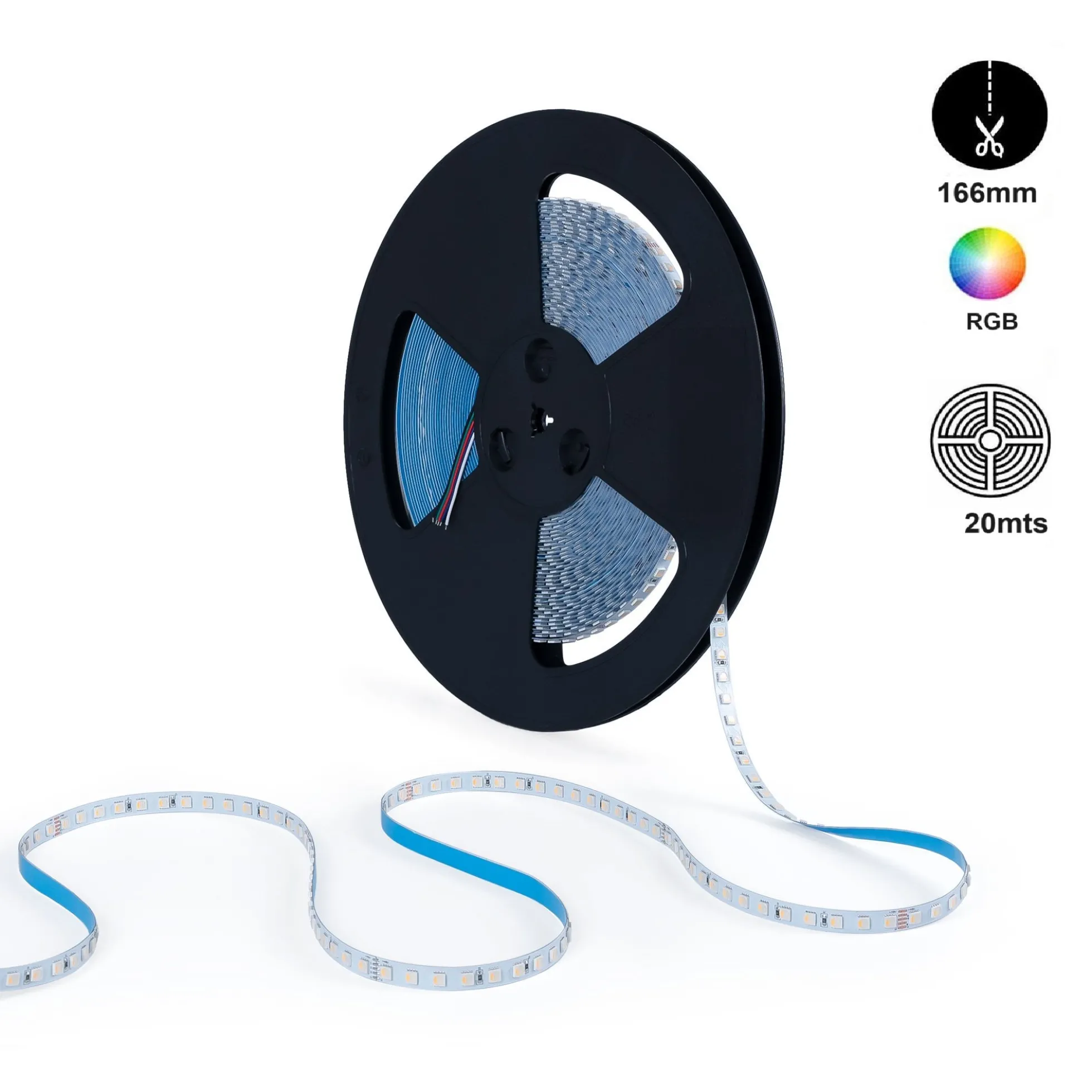 Tira LED 48V DC - RGB - 14.4W/m - 10mm - IP20 - 20 metros - 90ch/m
