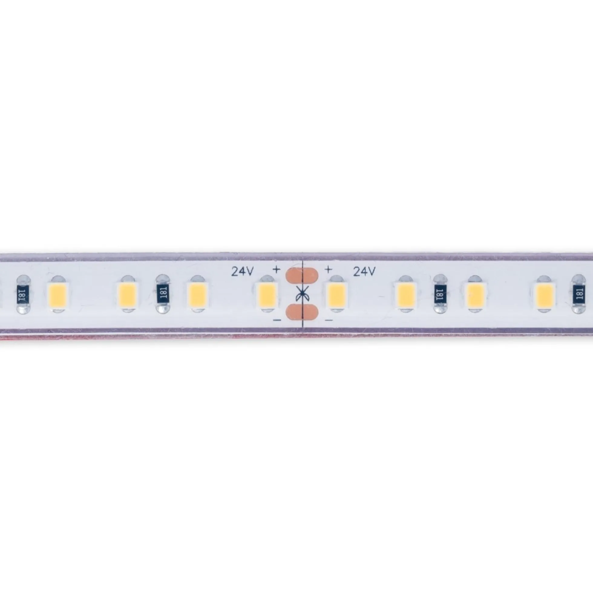 Tira LED 24V DC sumergible - Monocolor - 9.6W/m - 10mm - IP68 - 5 metros - 120ch/m