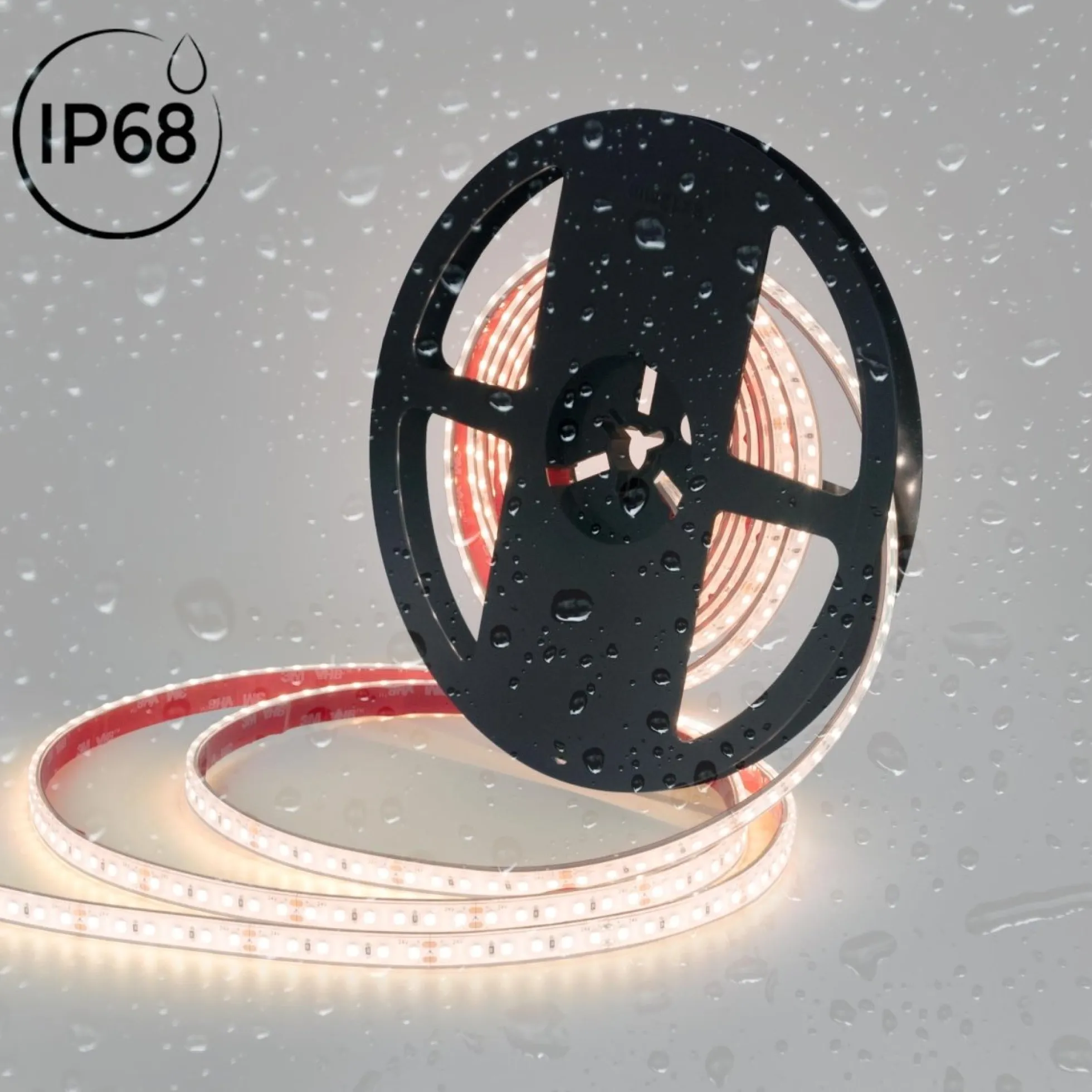 Tira LED 24V DC sumergible - Monocolor - 9.6W/m - 10mm - IP68 - 5 metros - 120ch/m