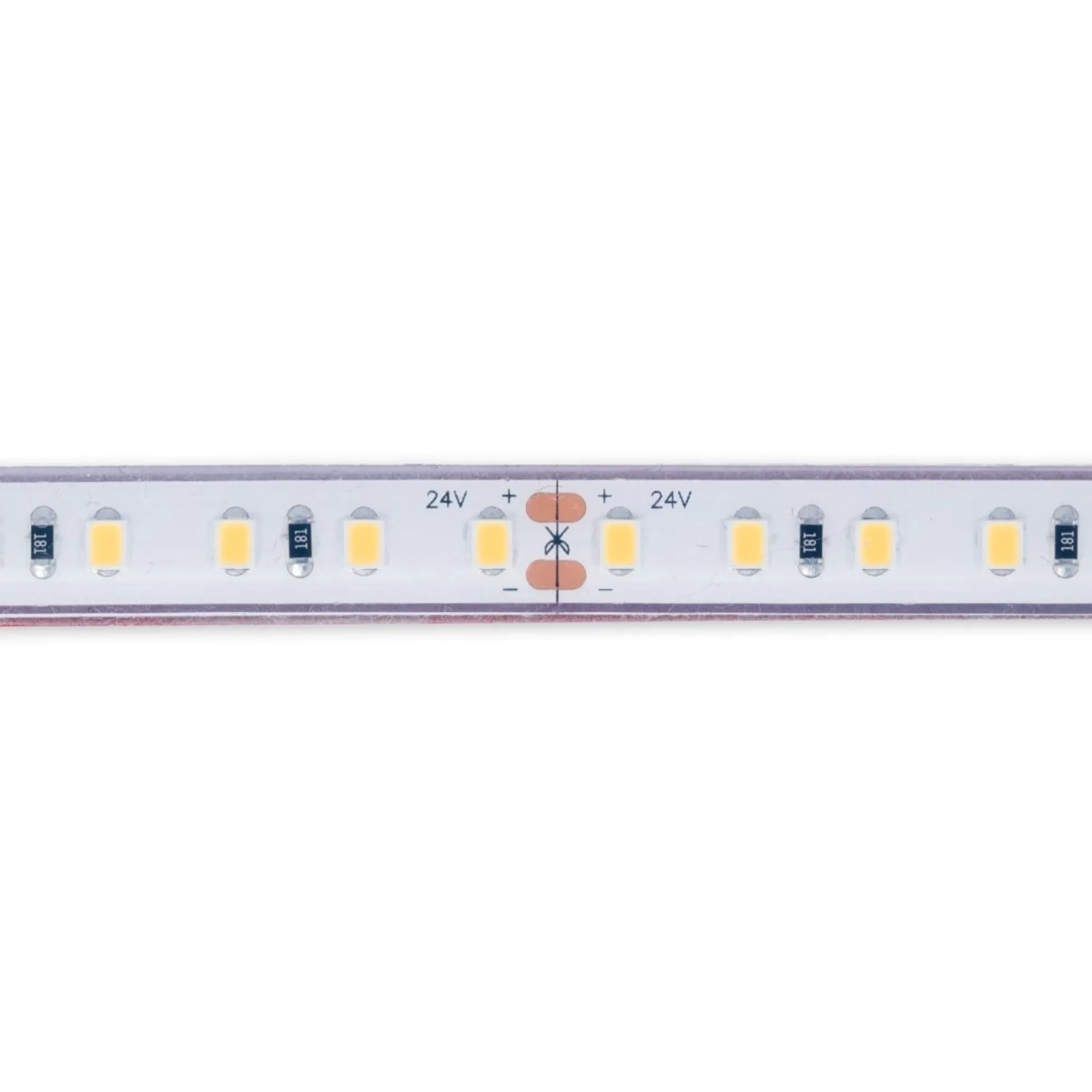Tira LED 24V DC sumergible - Monocolor - 9.6W/m - 10mm - IP68 - 5 metros - 120ch/m