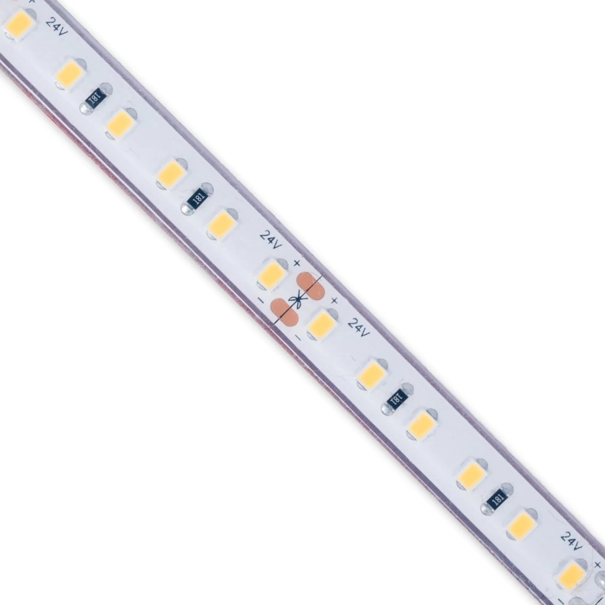 Tira LED 24V DC sumergible - Monocolor - 9.6W/m - 10mm - IP68 - 5 metros - 120ch/m
