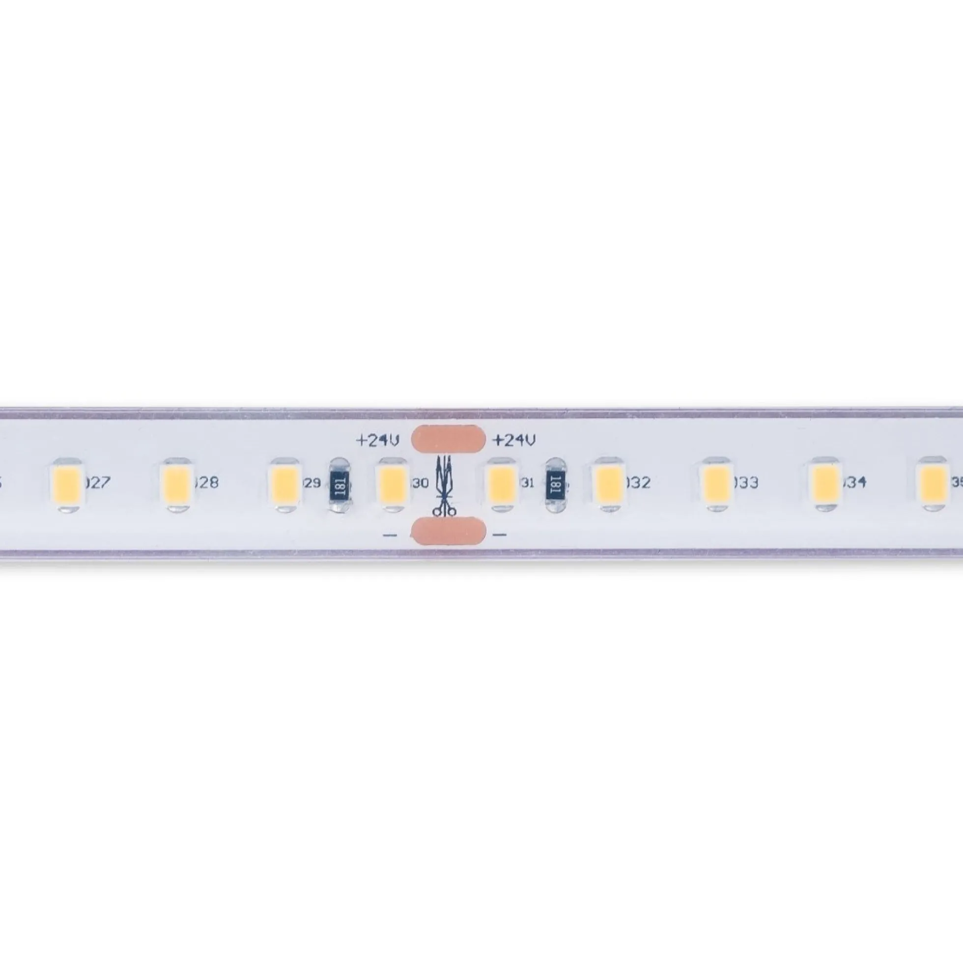 Tira LED 24V DC sumergible - Monocolor - 9.6W/m - 12mm - IP68 - 10 metros - 120ch/m
