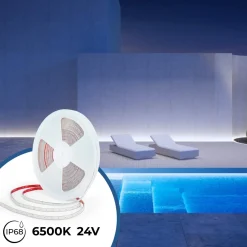 Tira LED 48V DC sumergible - Monocolor - 9.6W/m - 12mm - IP68 - 20 metros - 168ch/m