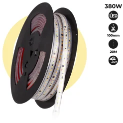 Tira LED 220V - 300W (2400xSMD2835) - 12mm - Apta exterior: IP67 - Rollo 20 metros
