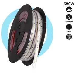 Tira LED 220V - 300W (2400xSMD2835) - 12mm - Apta exterior: IP67 - Rollo 20 metros