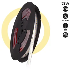 Tira LED 220V 75W (600xSMD2835) 12mm IP67 Rollo 5 metros
