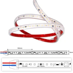 Tira LED 220V 75W (600xSMD2835) 12mm IP67 Rollo 5 metros