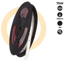 Tira LED 220V 75W (600xSMD2835) 12mm IP67 Rollo 5 metros