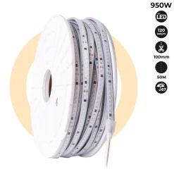 Tira LED 220V - 950W (6000xSMD2835) 12mm - IP67 - Rollo 50 metros - Corte cada 10cm