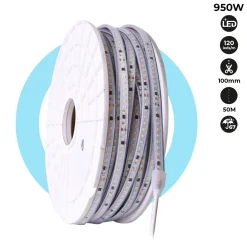 Tira LED 220V - 950W (6000xSMD2835) 12mm - IP67 - Rollo 50 metros - Corte cada 10cm