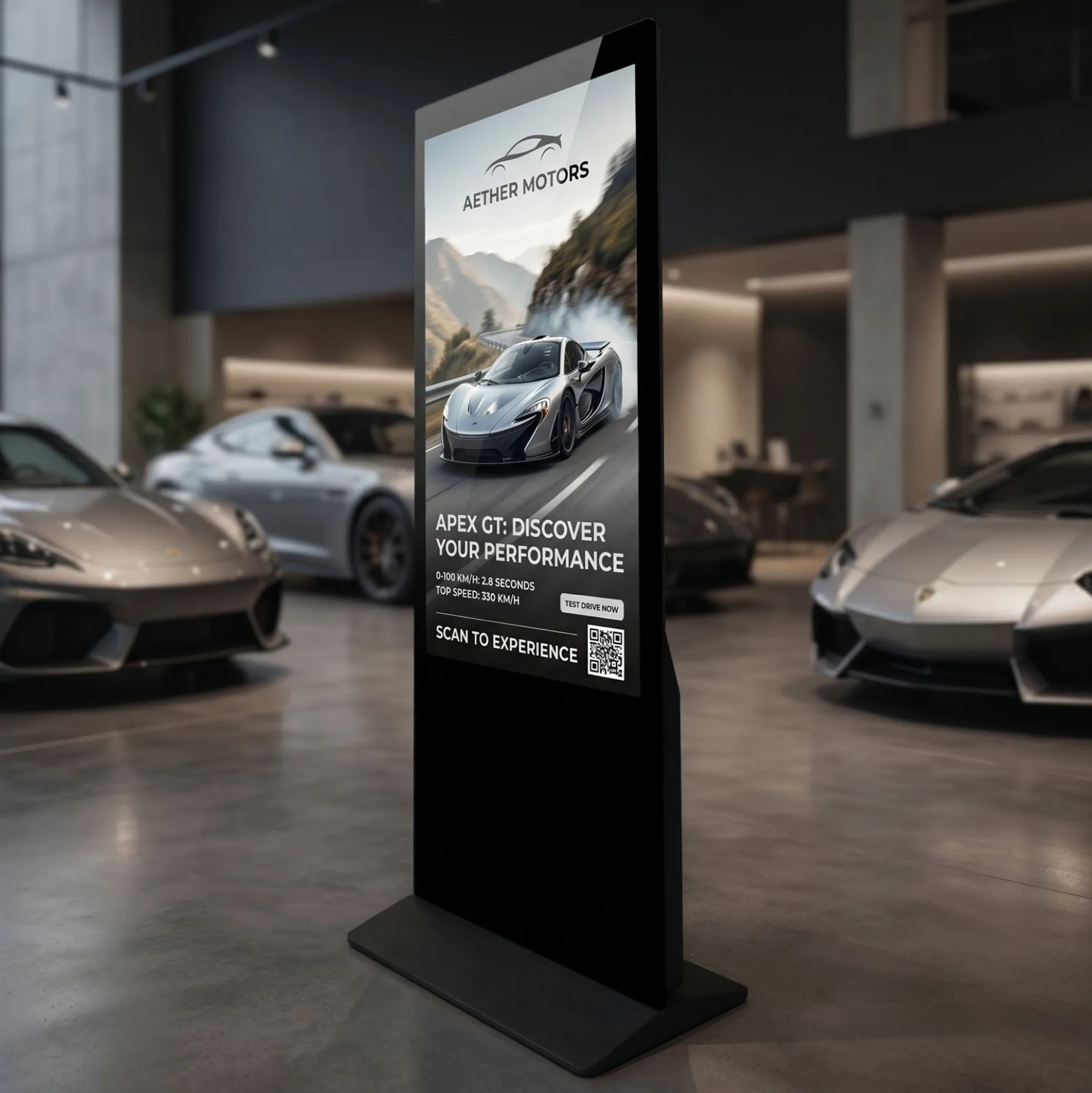 Tótem Publicitario Digital 55'' Full HD - Android 13 - Cartelería Vertical Interior - No táctil