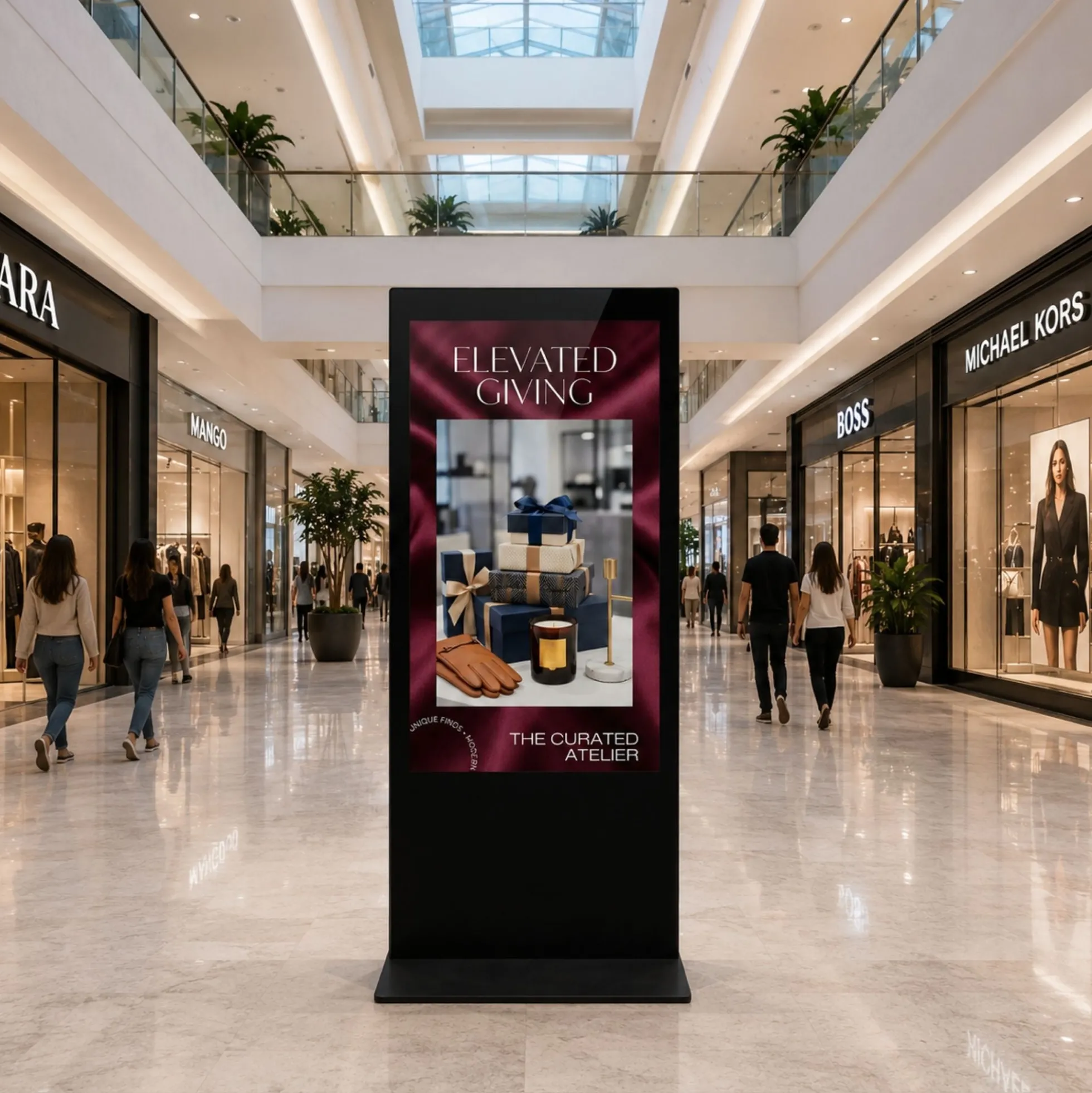 Tótem Publicitario Digital No Táctil 55" Full HD - Android 9 - Cartelería Vertical para Interior