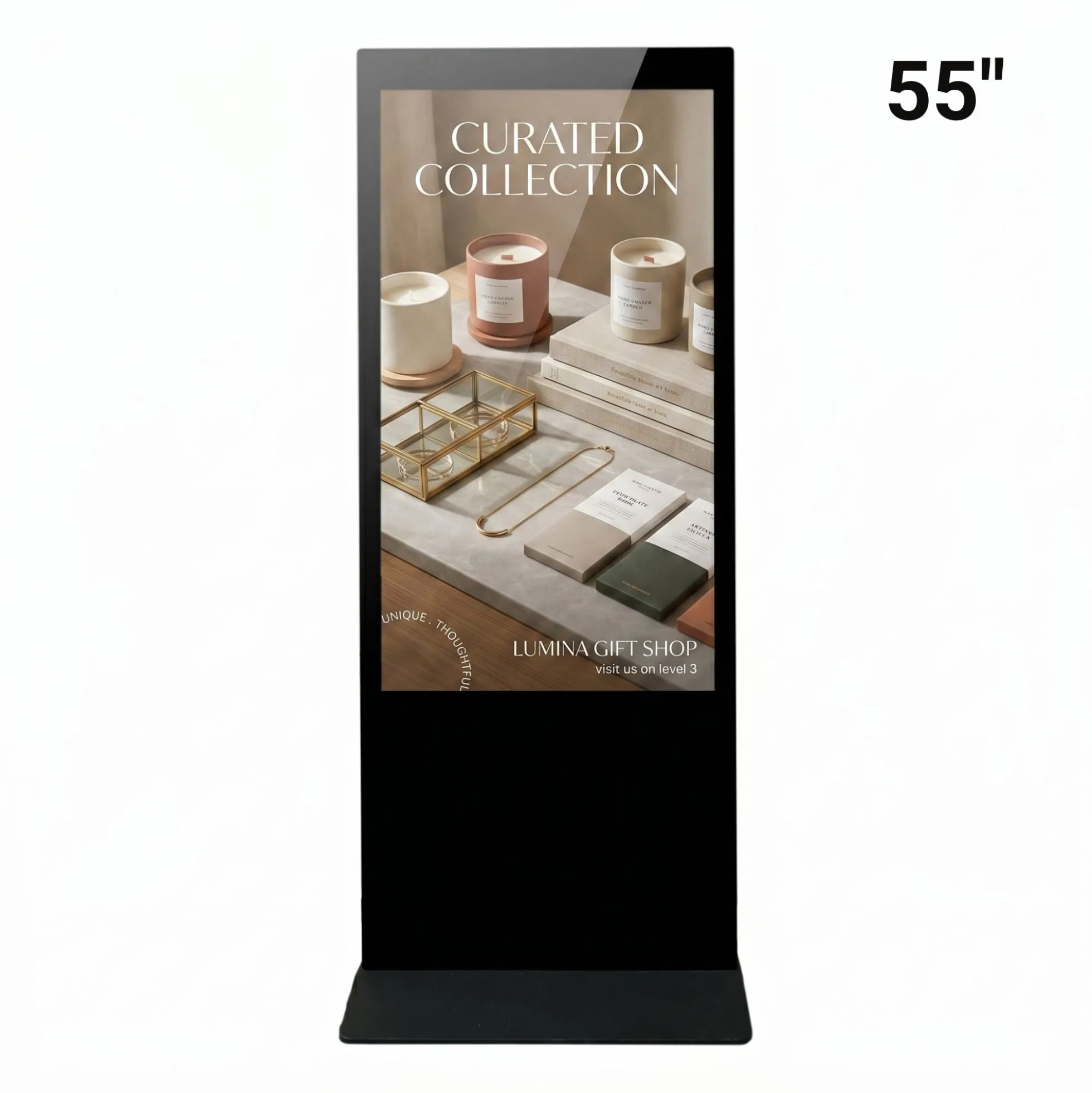 Tótem Publicitario Digital No Táctil 55" Full HD - Android 9 - Cartelería Vertical para Interior