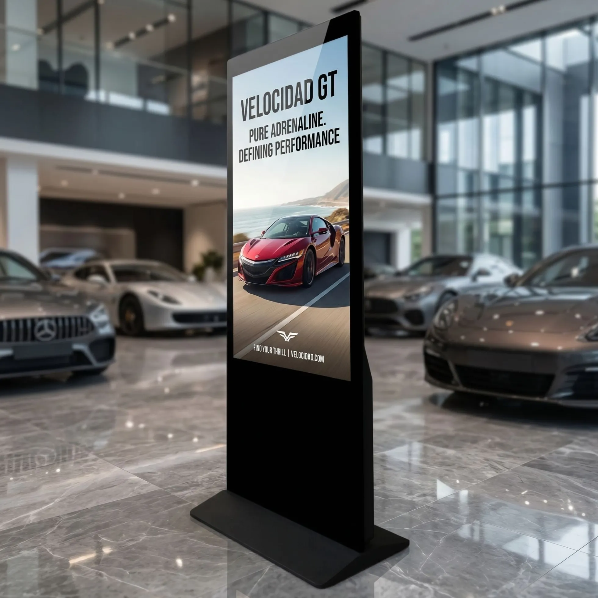 Tótem Publicitario Digital Táctil 55" Full HD - Android 13 - Cartelería Vertical Interior