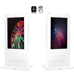 Tótem publicitario exterior pantalla LCD 55"- Doble cara - Táctil - Android- Blanco