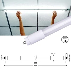 Tubo LED 60cm T5 - 10W - 100lm/W