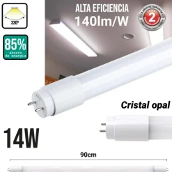 Tubo LED 90cm T8 - 14W - 140 lm/W - Cristal