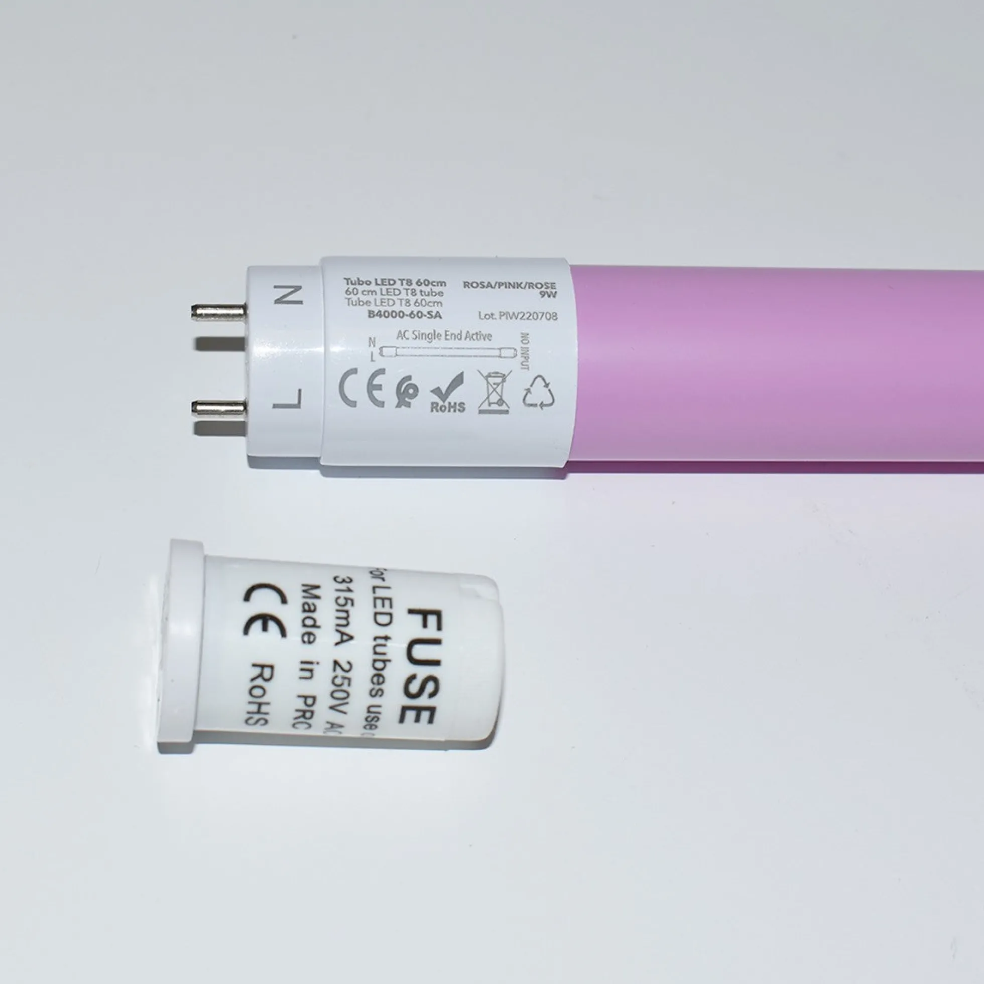 Tubo LED T8 60cm de colores - 9W