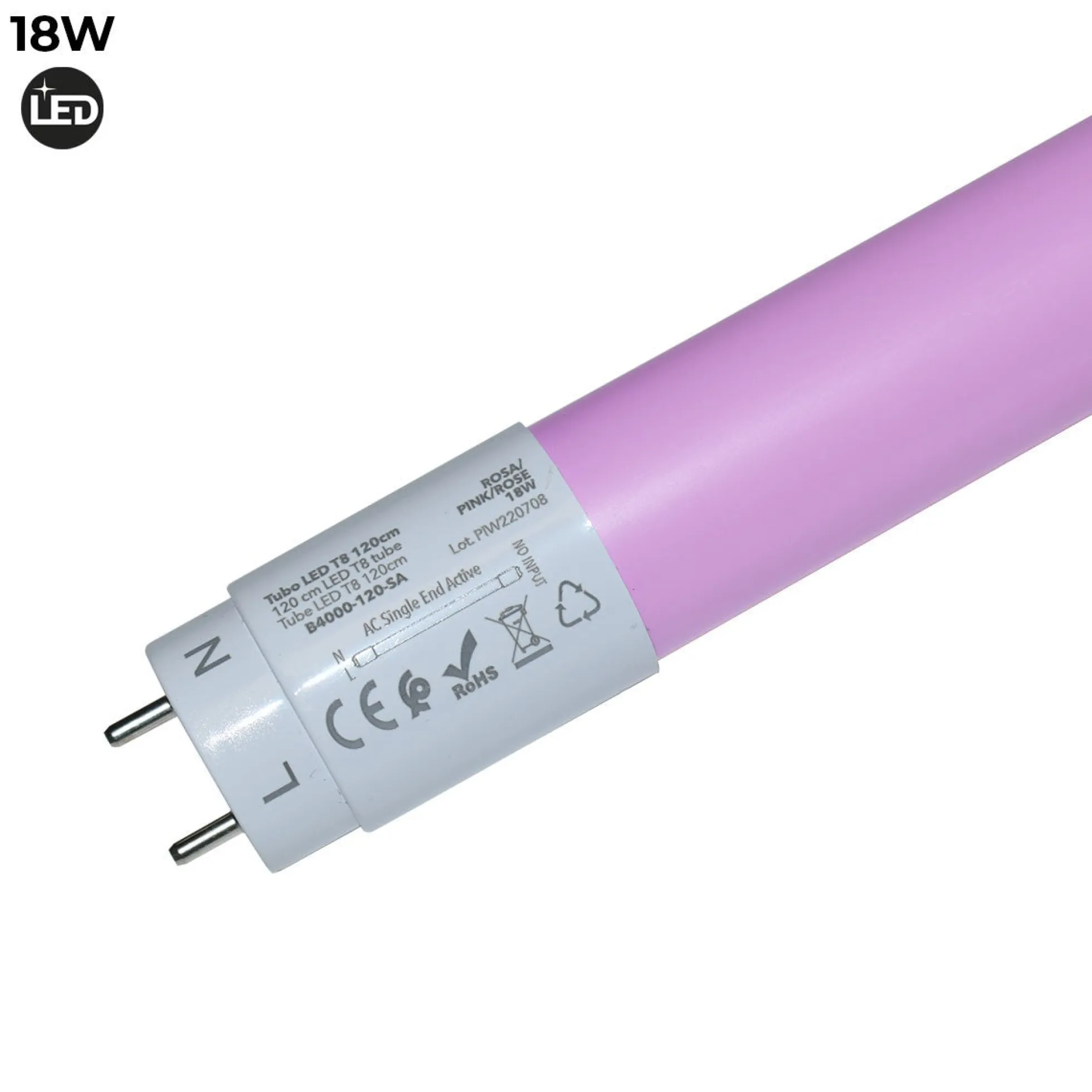 Tubo LED T8 120cm de colores -18 W