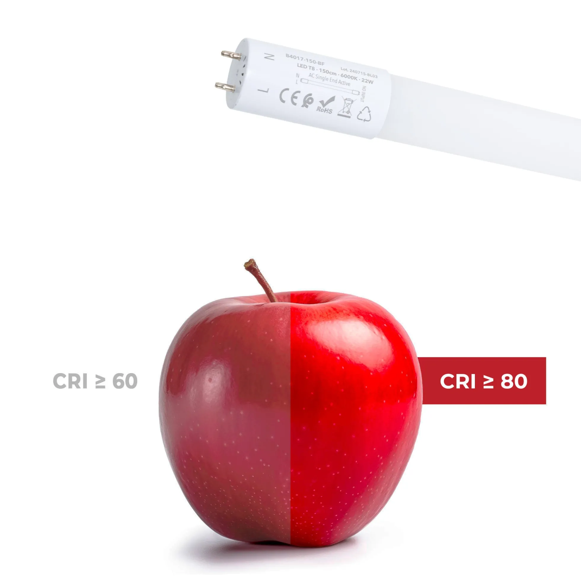 Tubo LED T8 con sensor de movimiento microondas 30-100% - 22W - 150 cm - 6000K