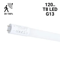 Tubo LED T8 con sensor de movimiento microondas 30-100% - 18W - 120 cm - 6000K
