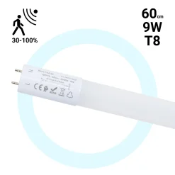 Tubo LED T8 con sensor de movimiento microondas 30-100% - 9W - 60 cm - 6000K