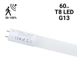 Tubo LED T8 con sensor de movimiento microondas 30-100% - 9W - 60 cm - 6000K