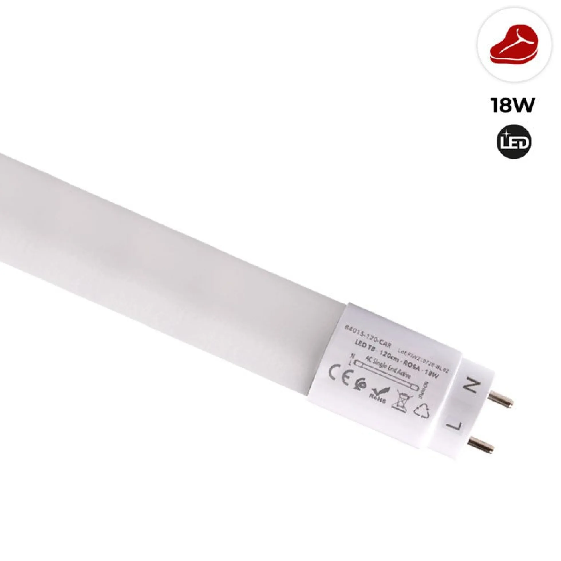 Tubo LED T8 especial carnicerías 120cm 18W