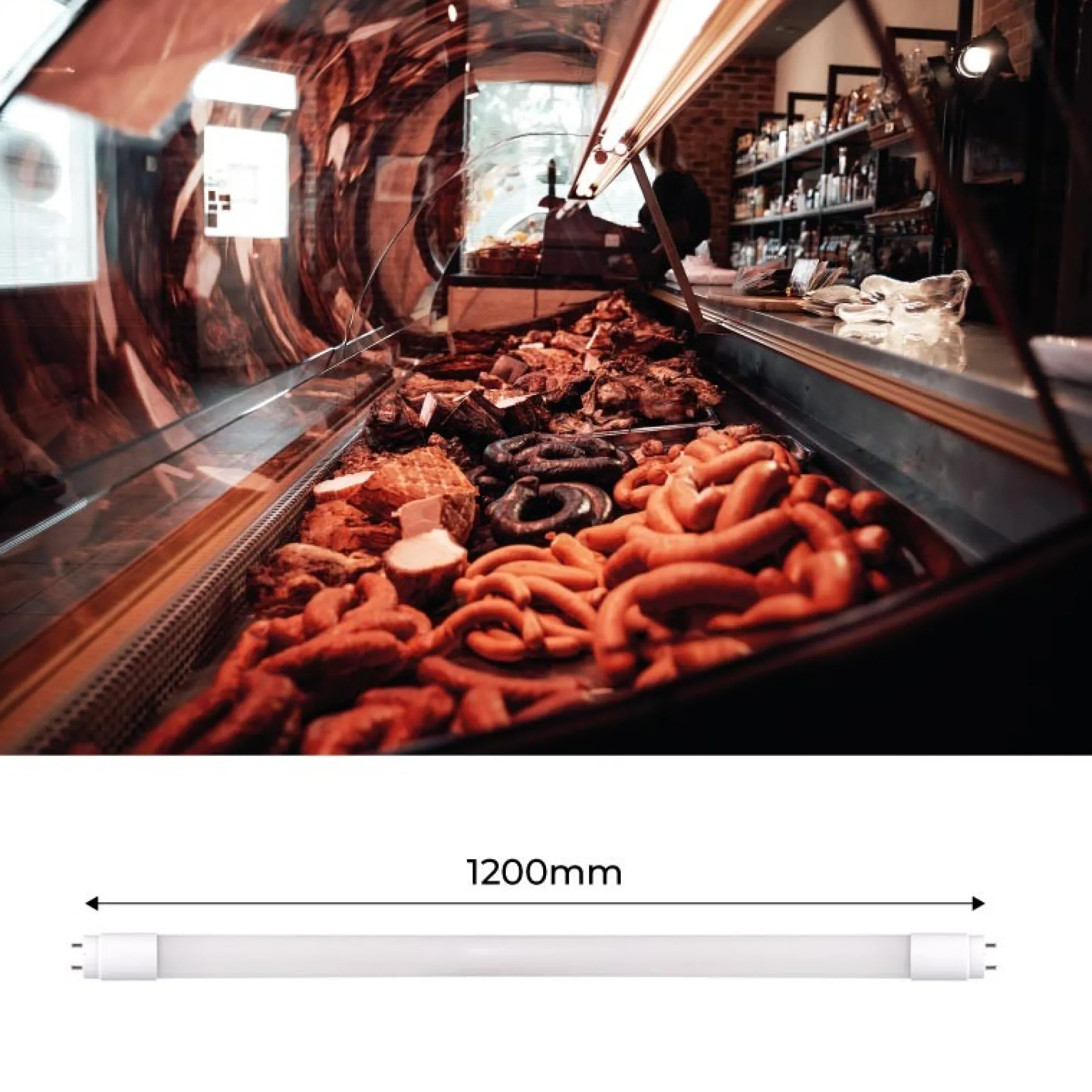 Tubo LED T8 especial carnicerías 120cm 18W