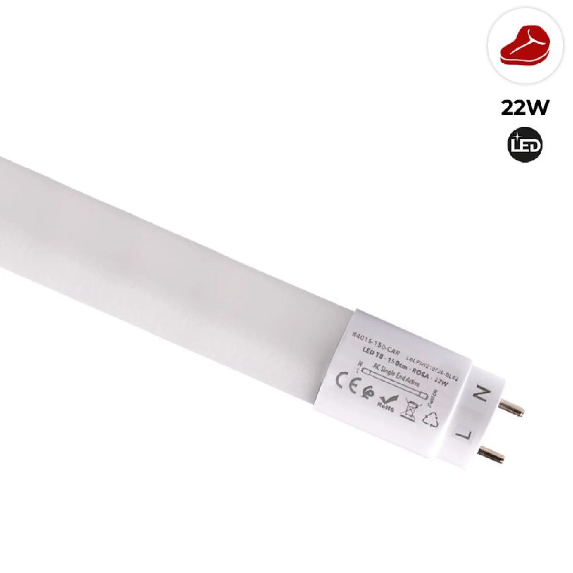 Tubo LED T8 especial carnicerías 150cm 22W