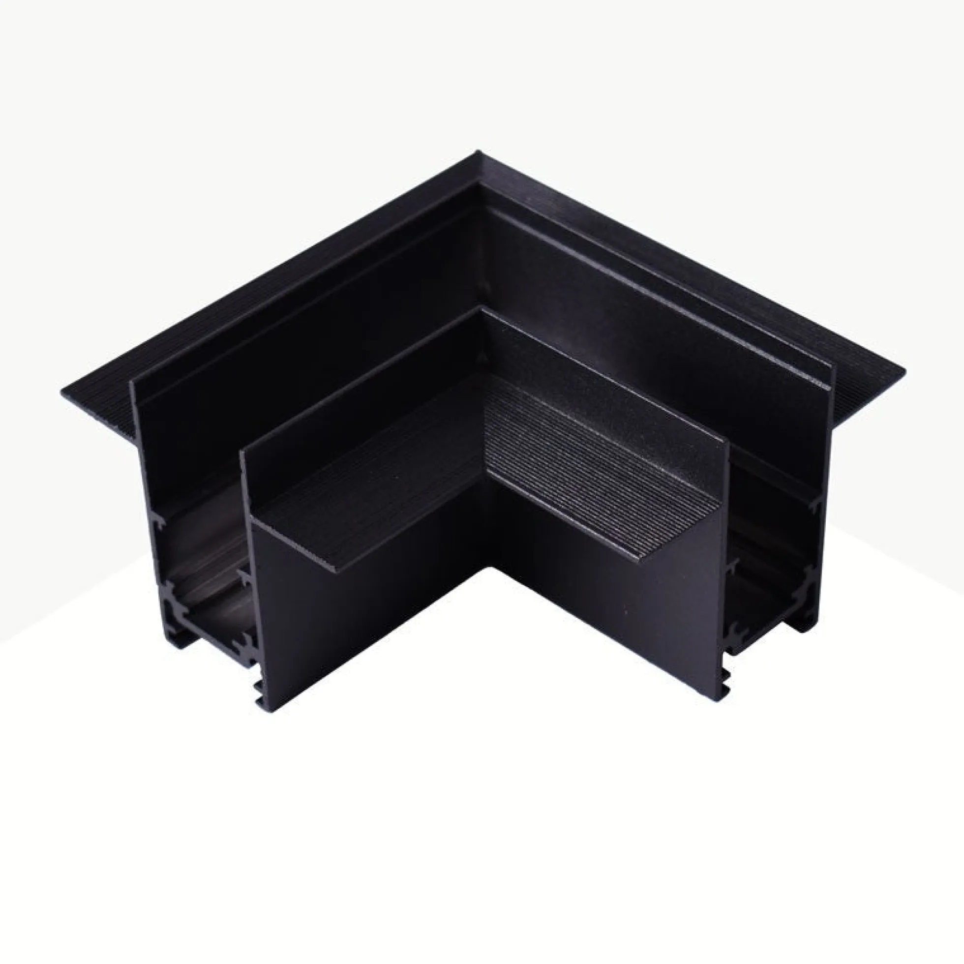 Unión en L para carriles magnéticos empotrables 20 mm - Horizontal