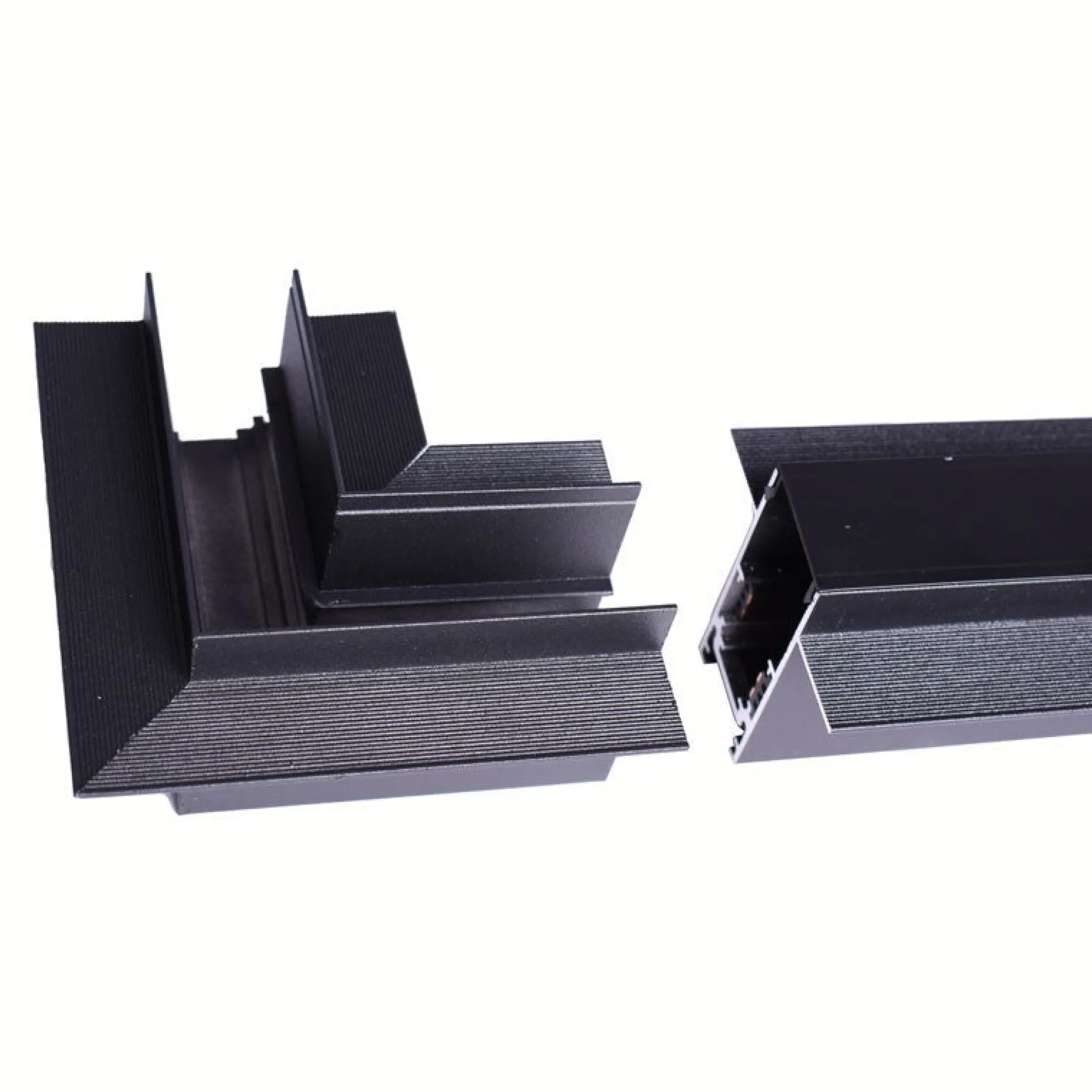 Unión en L para carriles magnéticos empotrables 20 mm - Horizontal