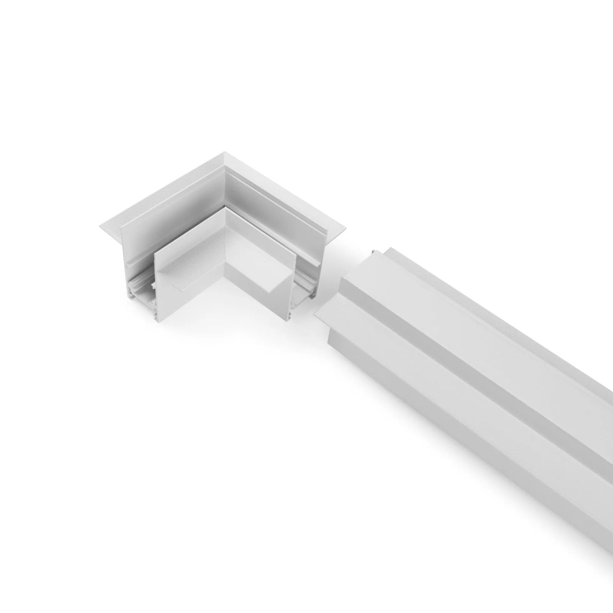 Unión en L para carriles magnéticos empotrables 20 mm - Horizontal