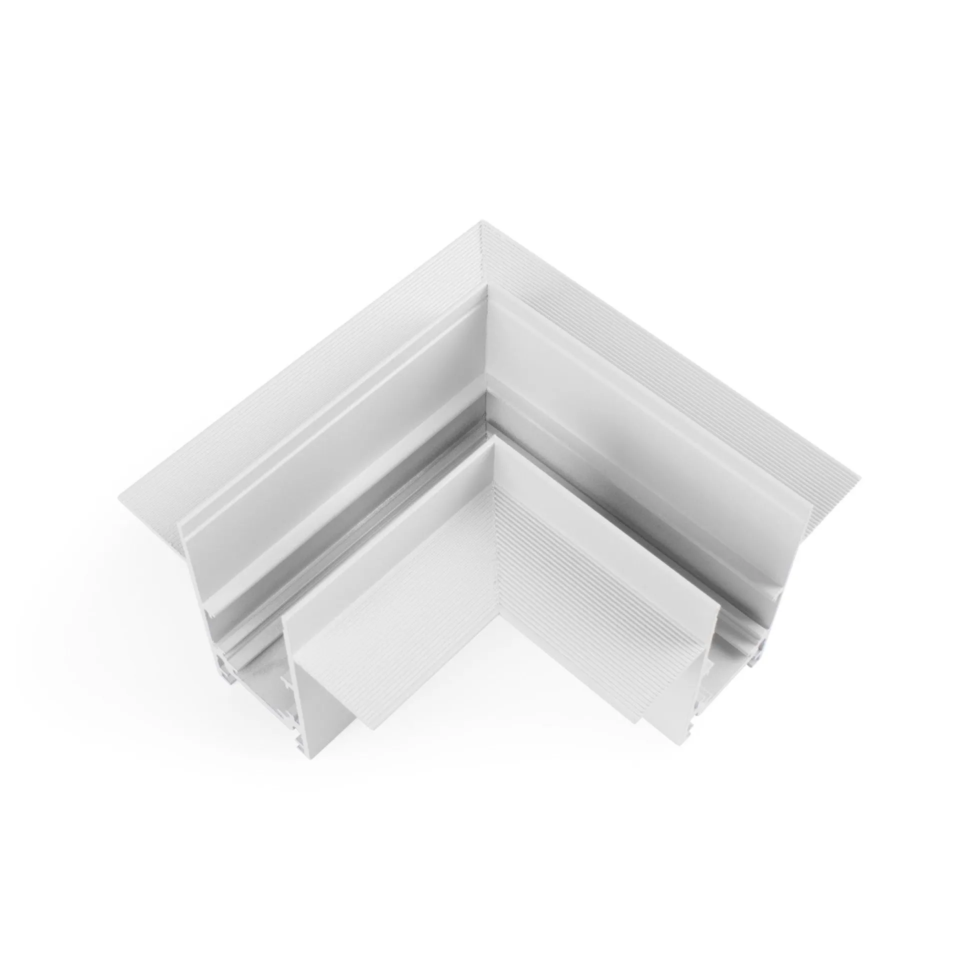 Unión en L para carriles magnéticos empotrables 20 mm - Horizontal