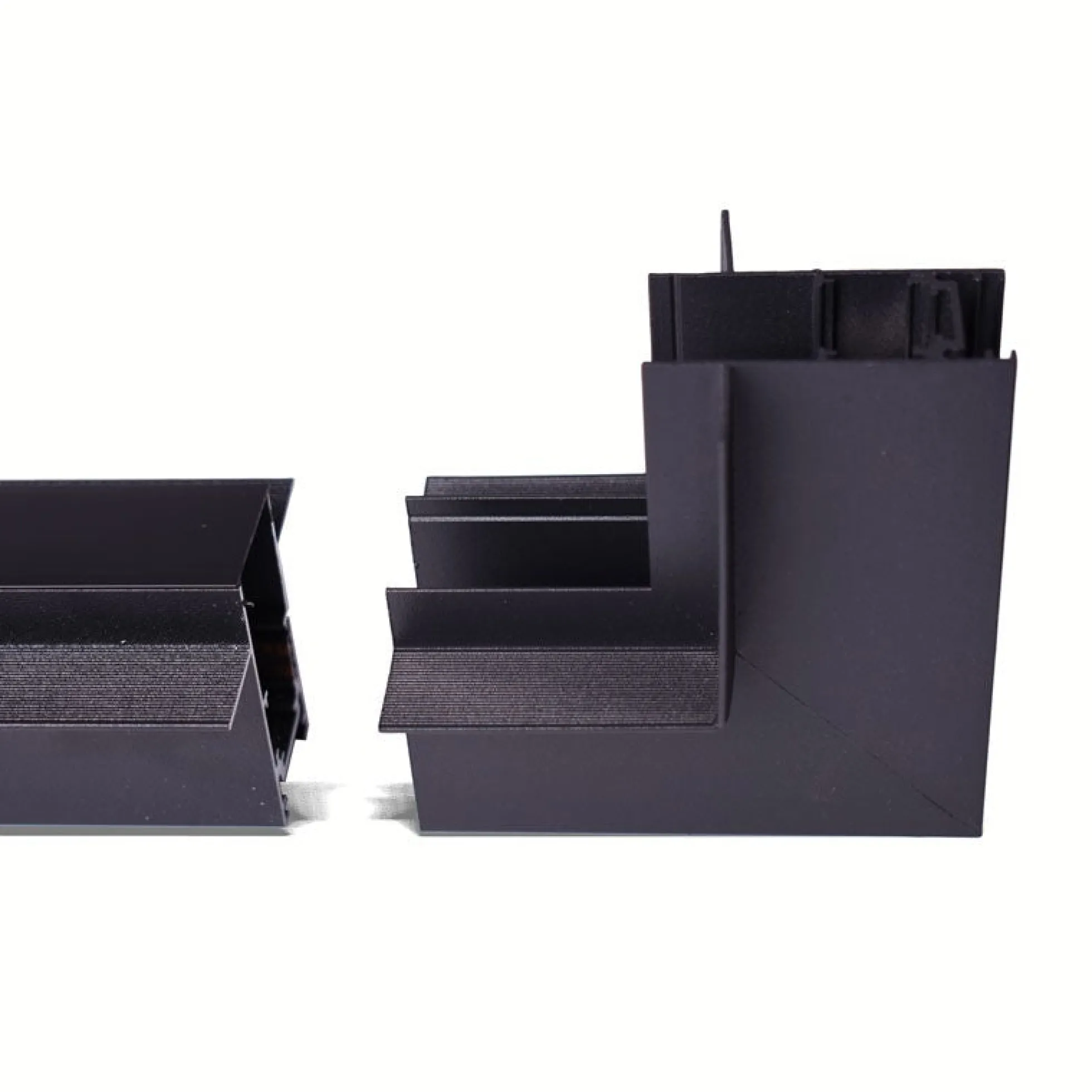Unión en L para carriles magnéticos empotrables 20mm - Vertical
