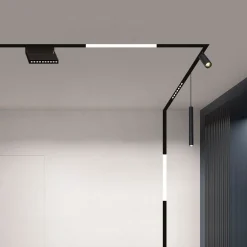 Unión en L para carriles magnéticos empotrables 20mm - Vertical