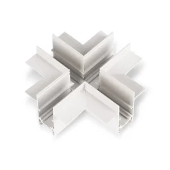 Unión en X para carriles magnéticos empotrables 20mm