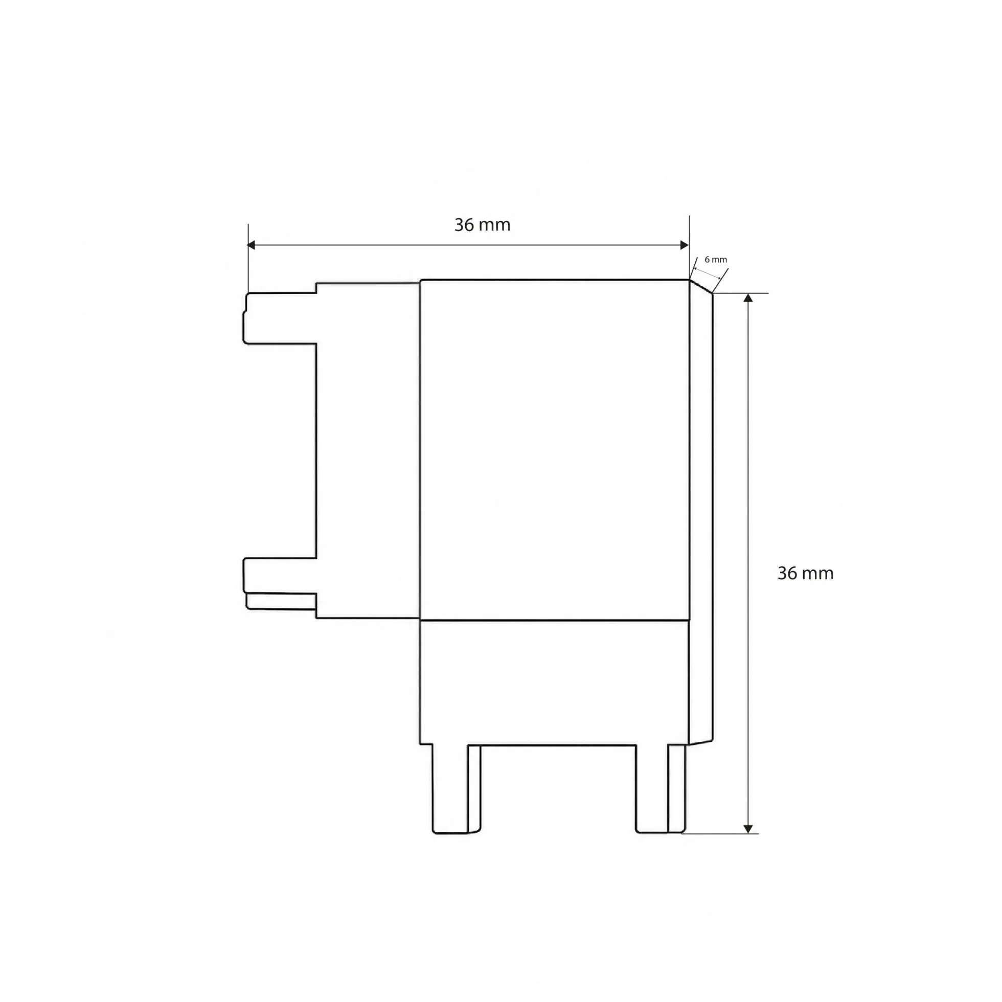 Unión 90 grados horizontal para carril magnético de superficie - 26mm