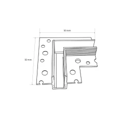 Unión 90 grados horizontal para carril magnético de integración/trimless - 5mm - 24V