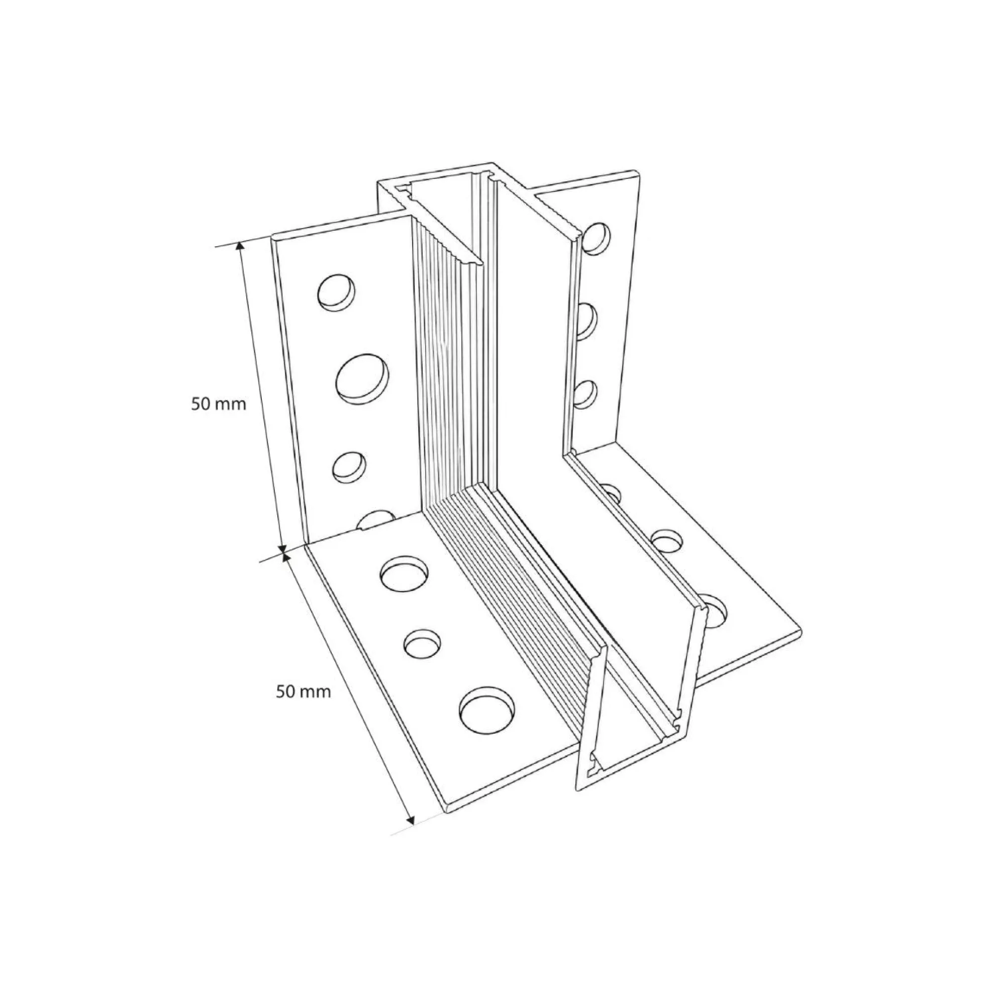 Unión 90 grados vertical para carril magnético de integración/trimless - 5mm - 24V