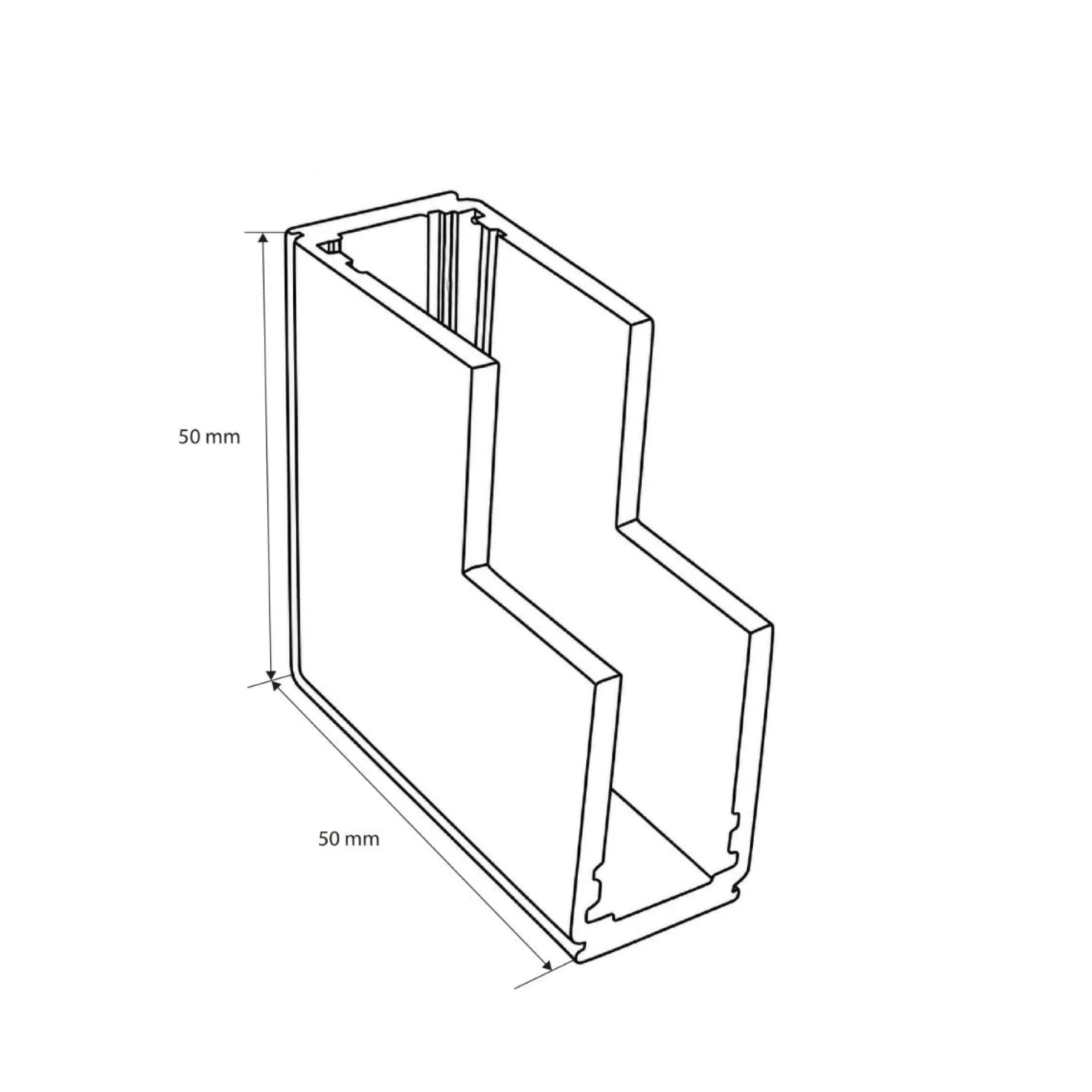 Unión 90 grados vertical para carril magnético de superficie - 10mm